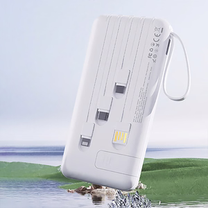 Dudao K11 Pro 20000mAh portatīvais lādētājs ar iebūvētiem kabeļiem - balta