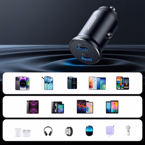 Joyroom JR-CCN06 30W 2x USB-C mini automašīnas lādētājs metāla - melns