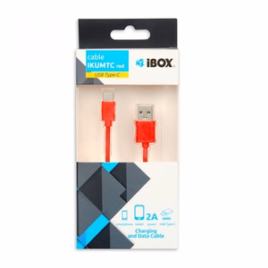 I-BOX USB 2.0 TYPE C kabelis, 2A 1M sarkans