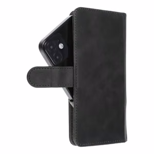 Universālais viedtālruņa apvalks knygas stila izmēra M SAMSUNG S21 / NOTE / NOTE 2 / NOTE 3 / S10 / HUAWEI P30 Lite / P9 / P9 Lite / SONY XPERIA Z3 / Z4 / Z5 melns