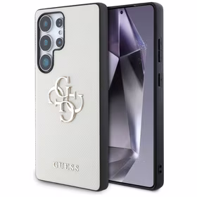 Guess Graudains Liels 4G Logotips Mazs Klasiskais Logotips Viedtālruņa apvalks Samsung Galaxy S25 Ultra bēša