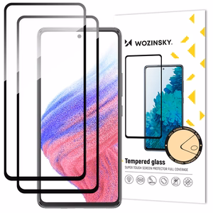Wozinsky 2x pilnās līmes rūdītais stikls Samsung Galaxy A54 5G 9H pilnekrāna rūdītais stikls ar melnu rāmi