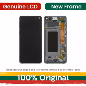 LCD Display Compatible With Samsung G973 S10 with Frame / Prism White / (Renewed: Telemax)