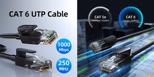 Kabelis Cat6 UTP, 10m, melns