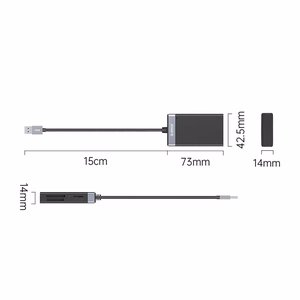 Orico CL4D-A3 atmiņas karšu lasītājs USB-A 3.0, SD/microSD/CF/MS, 5 Gbps – melns ar sudraba krāsu