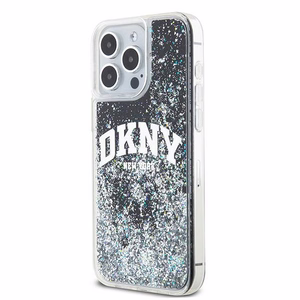 DKNY Liquid Glitter Big Logo viedtālruņa apvalks iPhone 13 Pro Max - melns