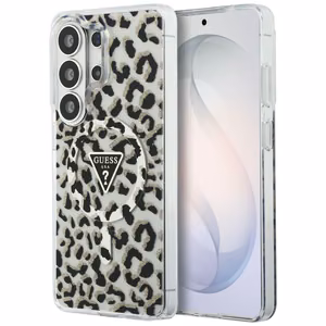 GUESS maciņš for SAMSUNG S26 Ultra GUHMS26LHLEGTGLK (Magnetic IML Leopard Print Triangle) melns
