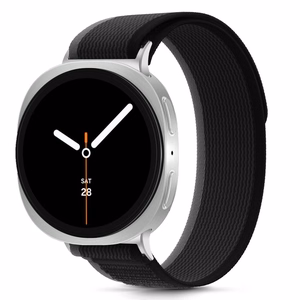 Tech-Protect Nylon Stripe ремешок для Samsung Galaxy Watch 40/44/46 mm — черно-оранжевый