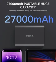 Portatīvais lādētājs Choetech B635BK USB-A / USB-C 22,5W 27000mAh (melns)