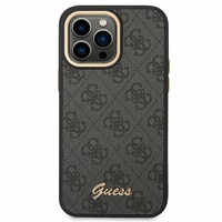 Guess GUHCP14XHG4SHK iPhone 14 Pro Max 6.7" melns / melns viedtālruņa apvalks 4G ar vintīgā aukso logotipa dizainu