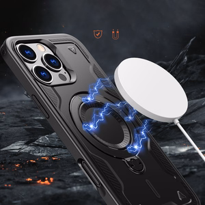 Hybrid Armor Trendy viedtālruņa apvalks ar MagSafe iPhone 16 Pro - melns