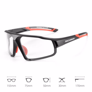 Rockbros SP216BK fotohromās UV400 riteņbraukšanas brilles - melnas un sarkanas