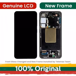 LCD ekrāns saderīgs ar Samsung S921 S24 ar rāmi / Žadeīta zaļa / (Atjaunots: Telemax)