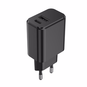 Setty lādētājs 1x USB + USB-C 3A 20W melns