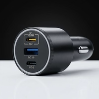 Blavec Auto lādētājs BS-06D-C Trip - USB + 2xType C - QC 3.0 18W PD 65W ar Type C to Type C (CCBS06DCQ-U2CB) melns