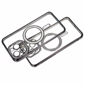 Bling Magnētiskais viedtālruņa apvalks Iphone 16 violets