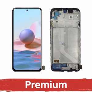 LCD displejs saderīgs ar Xiaomi Redmi 10 melns ar rāmi OEM