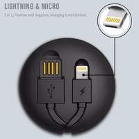 REMAX kabelis Cutebaby RC-99t 2 in 1 - USB uz Micro USB, Lightning - melns