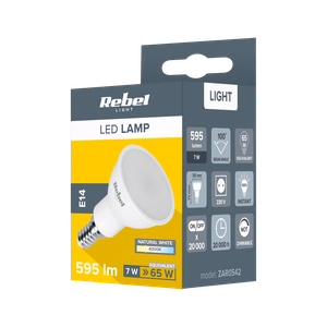 Rebel E14 LED spuldze, 7 W, 4000 K, 230 V