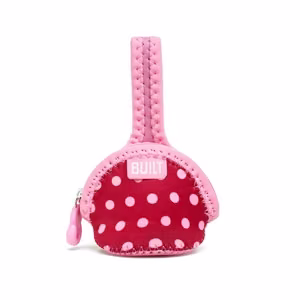 BUILT Paci Finder neoprene holder for one pacifier, Baby Pink Mini Dots