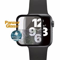 PanzerGlass Izliekts antibakteriāls rūdītais stikls Apple Watch 4/5/6/SE - 40mm - melns