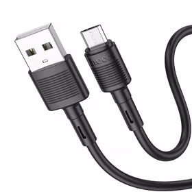 USB kabelis Hoco X83 USB-A uz MicroUSB 1.0m melns