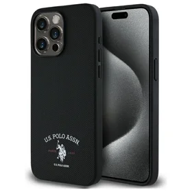 US Polo USHCP15XPARK viedtālruņa apvalks iPhone 15 Pro Max 6.7" ar drukātu DH logotipu - melna
