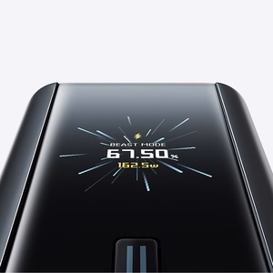 Cuktech PB200U ārējais akumulators 20 000 mAh, 210 W, ar 2 USB-C un USB-A pieslēgvietām, TFT displeju un 240 W USB-C kabeli – melns