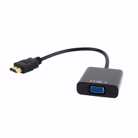 Gembird A-HDMI-VGA-03 vaizdo kabelio adapteris 0,15 m HDMI A tipo (standartinis) VGA (D-Sub) Juoda