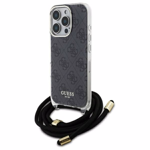 Guess Crossbody Cord 4G Print viedtālruņa apvalks iPhone 16 Pro Max - melns