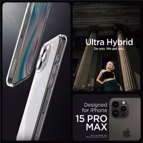 Spigen Ultra Hybrid viedtālruņa apvalks iPhone 15 Pro Max - caurspīdīgs matēts