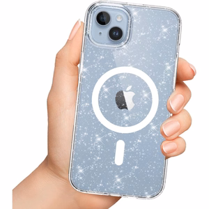 Tech-Protect FlexAir Hybrid Magnētiskais iPhone 13/14 apvalks - caurspīdīgs ar spīdumiem
