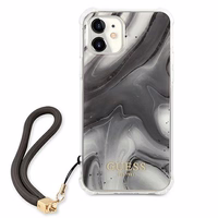 Guess GUHCP12SKSMAGR iPhone 12 mini 5,4 pelēks ciets vāciņš Marble kolekcija