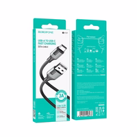 USB kabelis Borofone BX101 no USB-A uz USB-C 1,0 m melns