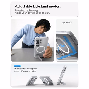 Spigen Ultra Hybrid S Mag MagSafe maciņš priekš Samsung Galaxy S26 Ultra - caurspīdīgs un balts