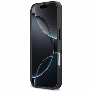BMW M IML ar metāla pogām trīskrāsu līniju magnētiskais viedtālruņa apvalks iPhone 17 - melns