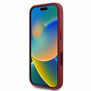 Karl Lagerfeld Diagonal Quilted Script viedtālruņa apvalks iPhone 16 - sarkans