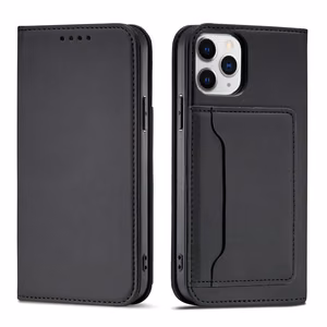 Magnētiskais kartes korpuss iPhone 12 Pro - melns (m)