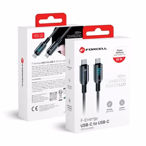 Cable USB C to USB C Forcell F-Energy QC4.0 PD 3A 60W Digital 1.2 m C274 black