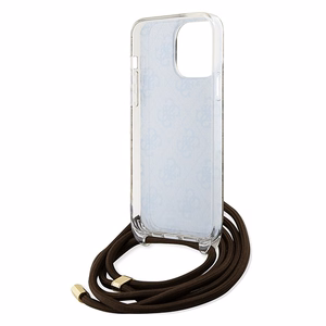 Guess Crossbody Cord 4G Print viedtālruņa apvalks iPhone 15 Pro Max - brūns