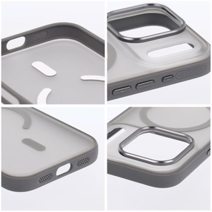 Case for iPhone 17 Pro Max / 18 Pro Max (low camera edge) Flexline Mag Cover compatible with MagSafe gray