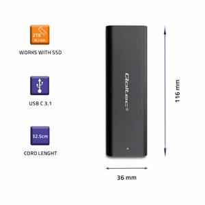 Qoltec 50312 SSD diska korpuss melns M.2