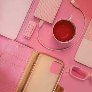 Flip case for Samsung A14 4G / A14 5G Canvas Book pink