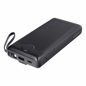 VEGER Portatīvais lādētājs 20000 mAh ar iebūvētu kabeli Micro USB / Type C / Lightning C20 (W2047 / W2059) melns