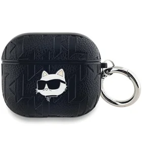 Karl Lagerfeld Monogram Choupette Head viedtālruņa apvalks AirPods 3 - melns