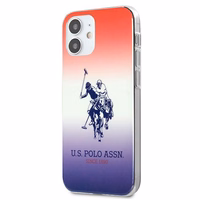 US Polo Assn. Gradient Pattern Collection iPhone 12 mini viedtālruņa apvalks - sarkans un zils