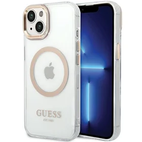 Guess metāla kontūra magnētiskais viedtālruņa apvalks iPhone 15 Plus / 14 Plus - zelta