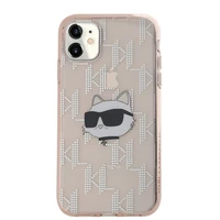 Karl Lagerfeld IML Choupette galvas un monogrammas apvalks iPhone 11 / Xr - rozā
