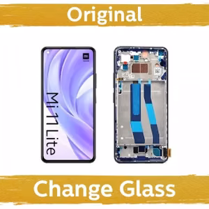 LCD Displejs Saderīgs ar Xiaomi Mi 11 Lite 4G (Lite 5G / Lite 5G NE) ar Frame / Piparmētru Zaļš / (Renewed: China)