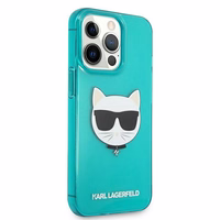 Karl Lagerfeld KLHCP13LCHTRB iPhone 13 Pro / 13 6.1" zils cietais apvalks Spīguļu Choupette Fluo